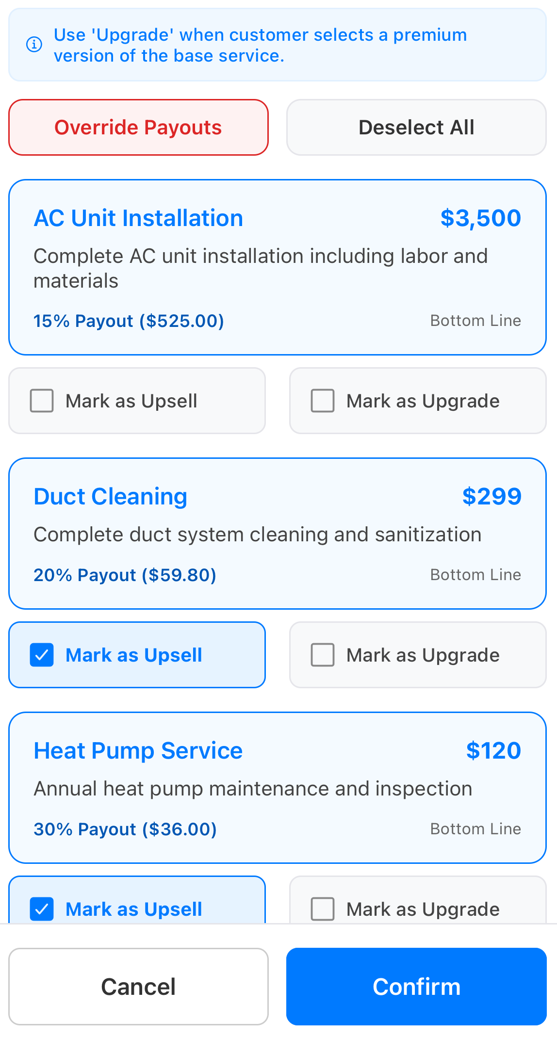 TeamBuyIn job review and quality control interface for field service management and contractor workflow optimization